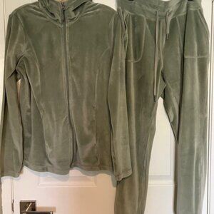 Sage Green Velour Jogger Sweat Set